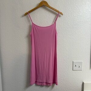 Skims Soft Lounge Ribbed Mini Dress Pink Size XL